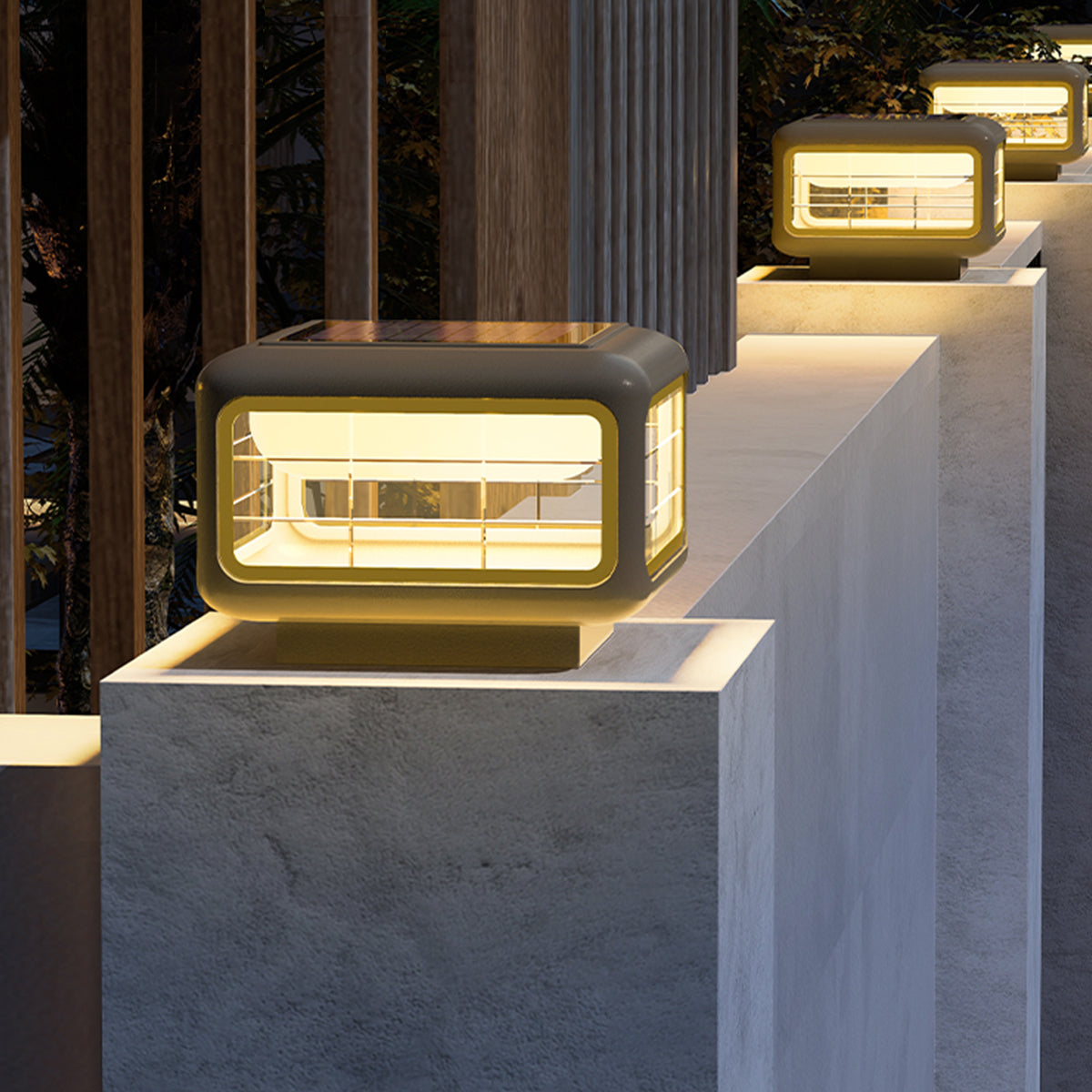 Sirena Modern Minimalist Steel Outdoor Pillar Light