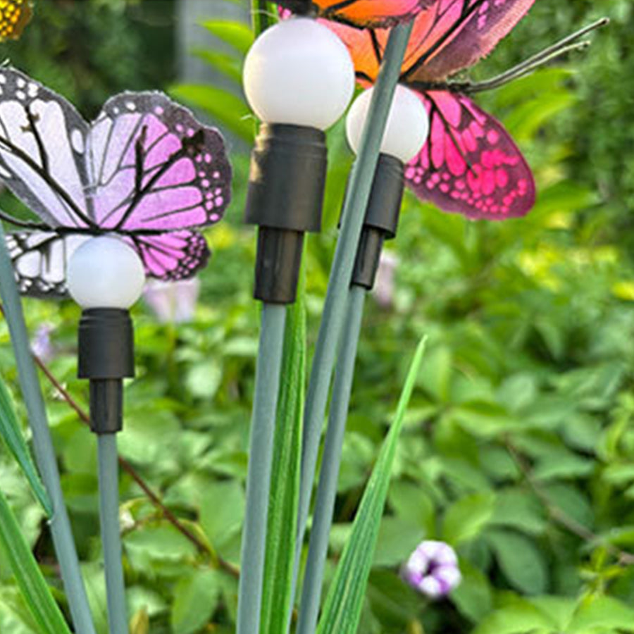 Fraces Six-Head Butterfly Solar Steel Outdoor Lights