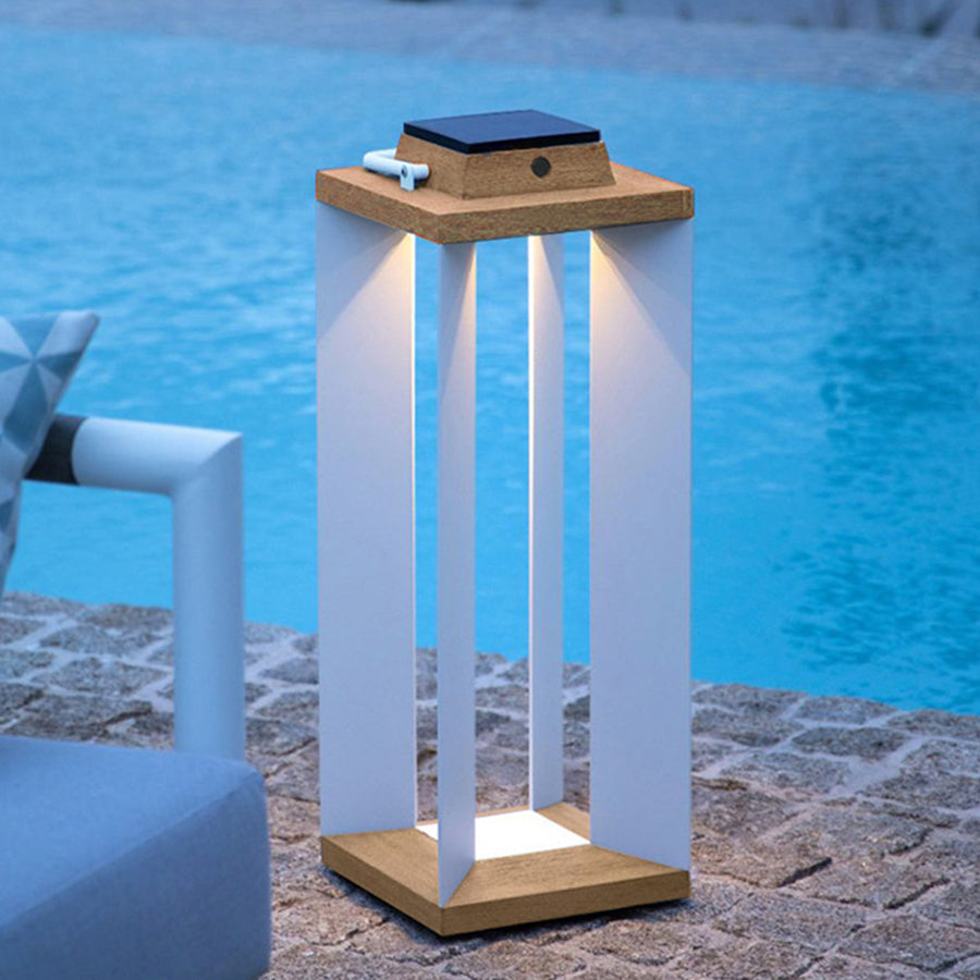 Ernestin Solar Modern Steel Outdoor Floor Lamp