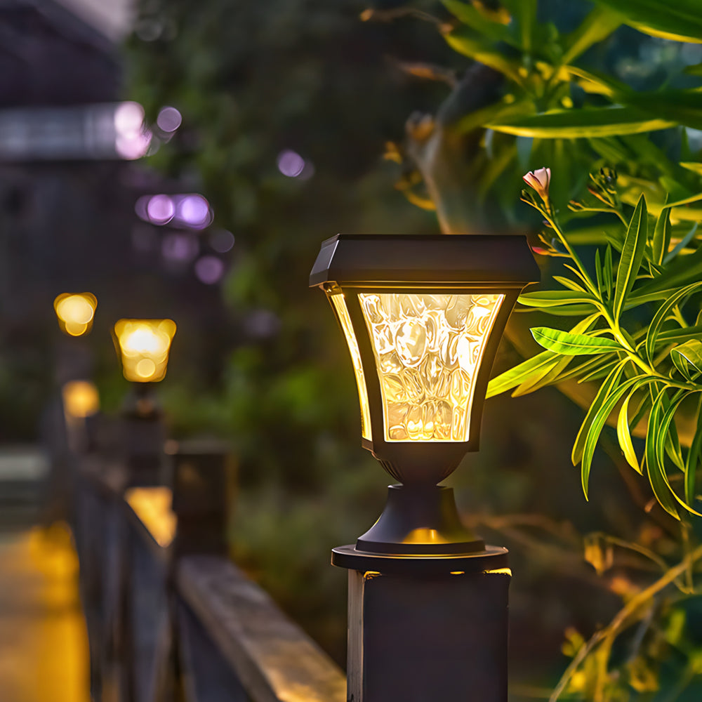 Eri LED Solar Cast Outdoor Pillar Lights