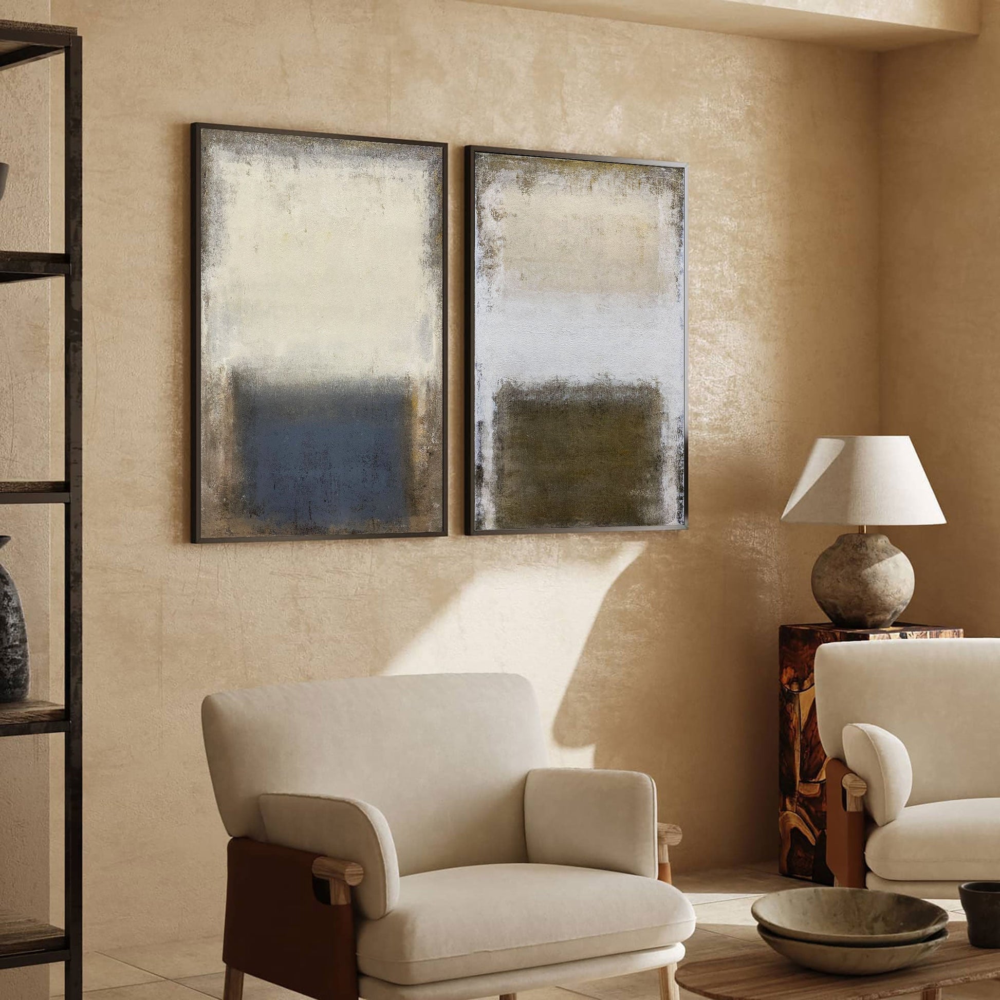 Brown And Beige Abstract Art ABAO23 - Neutralighting