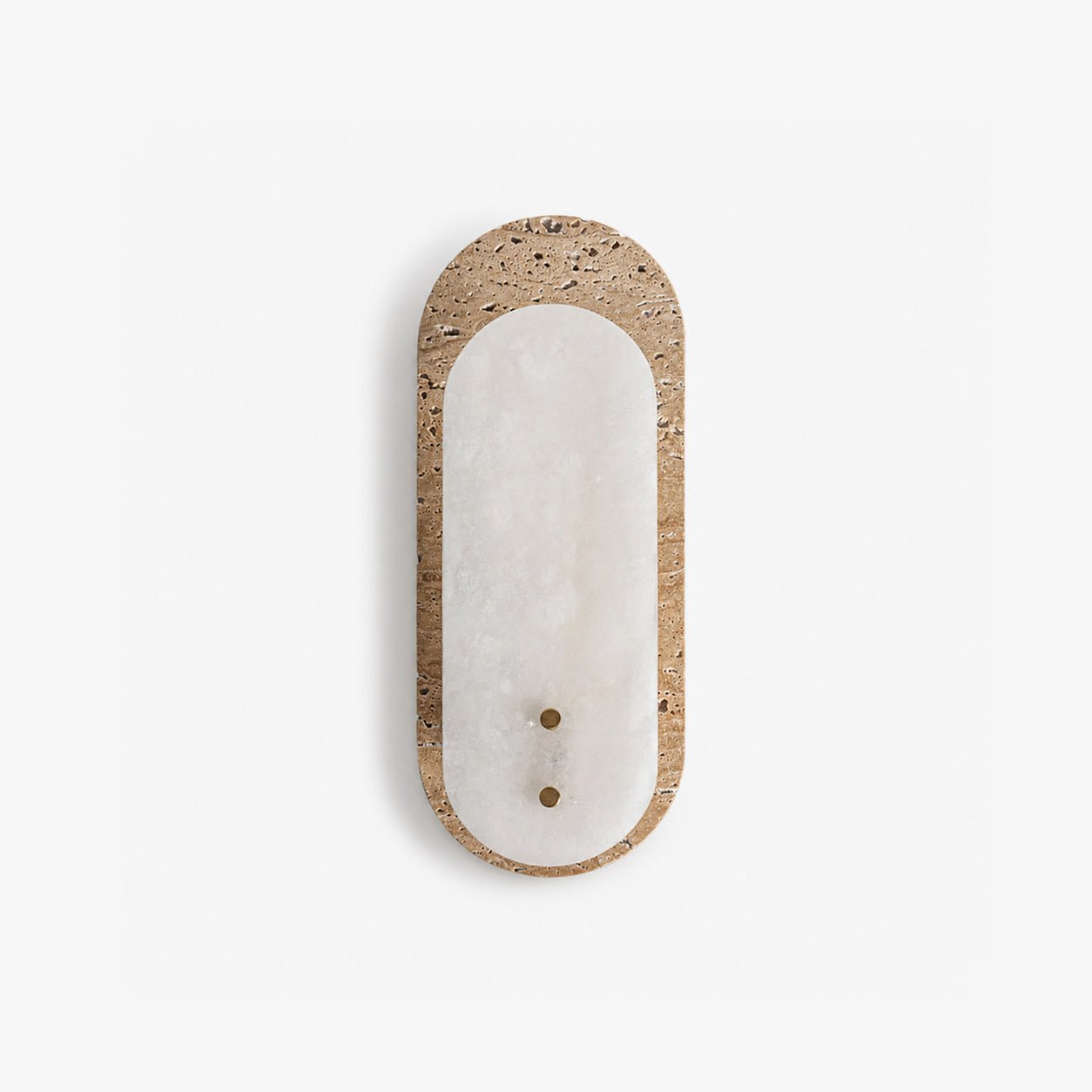 Travertine Pill Sconce-Neutral Decor