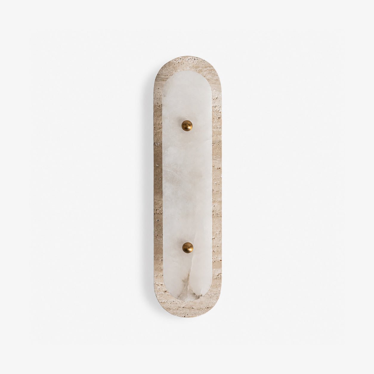 Travertine Pill Sconce-Neutral Decor