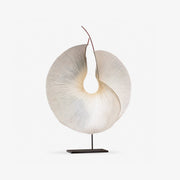 Sculptural Pleated Paper Lamp-Neutral Decor