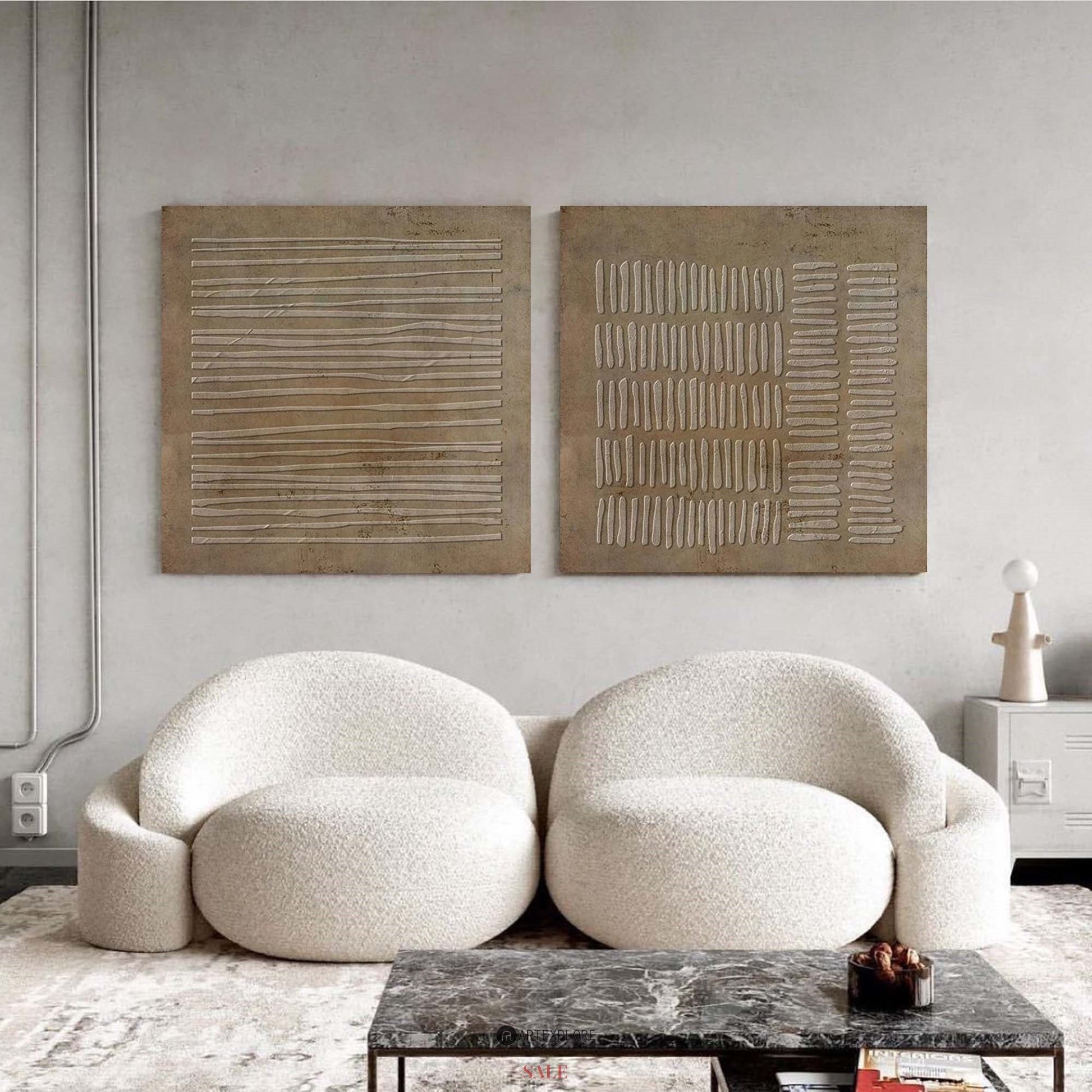 Set of 2 Abstract Art ABAO50 - Neutralighting