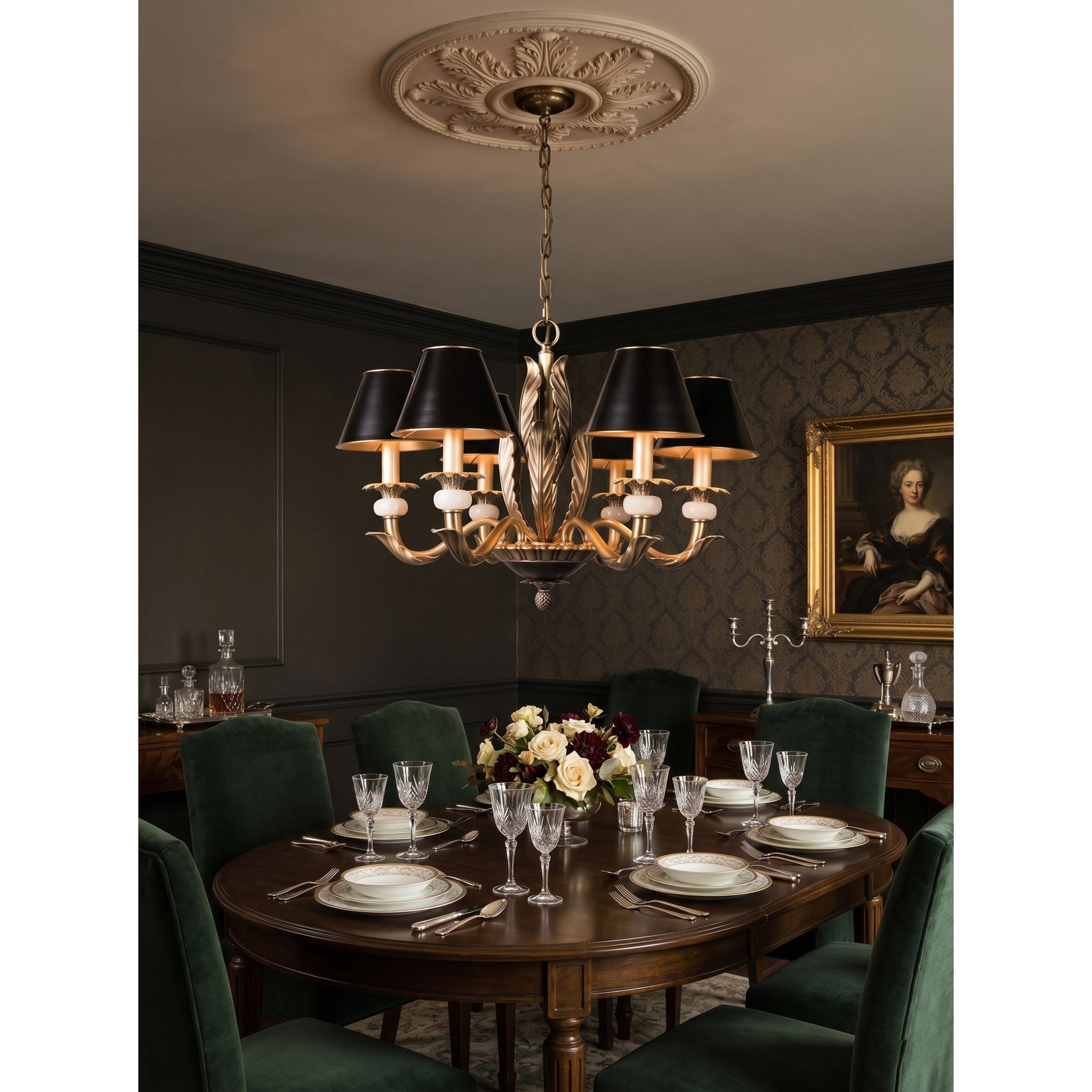Angled view of the Alicia Chandelier against a neutral white background.