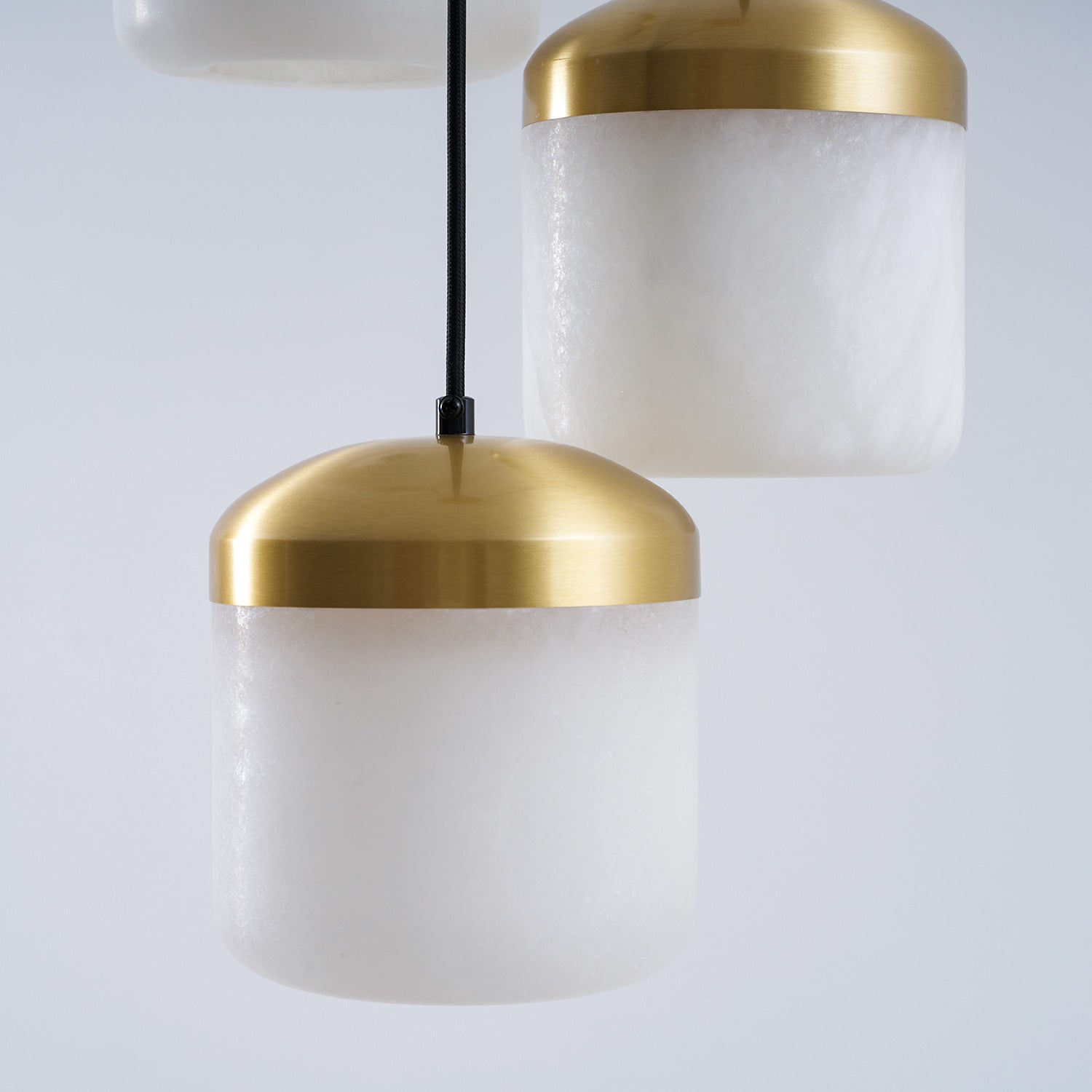Asta Alabaster Pendant Lamp, unlit, showing material detail.