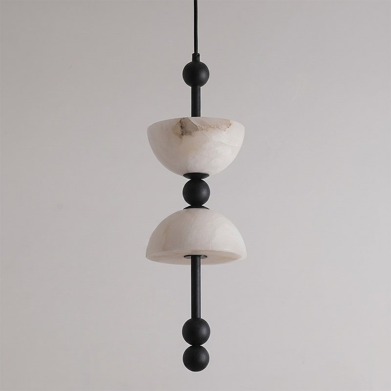 Dimensional diagram of the Lyra Alabaster Pendant Lamp.