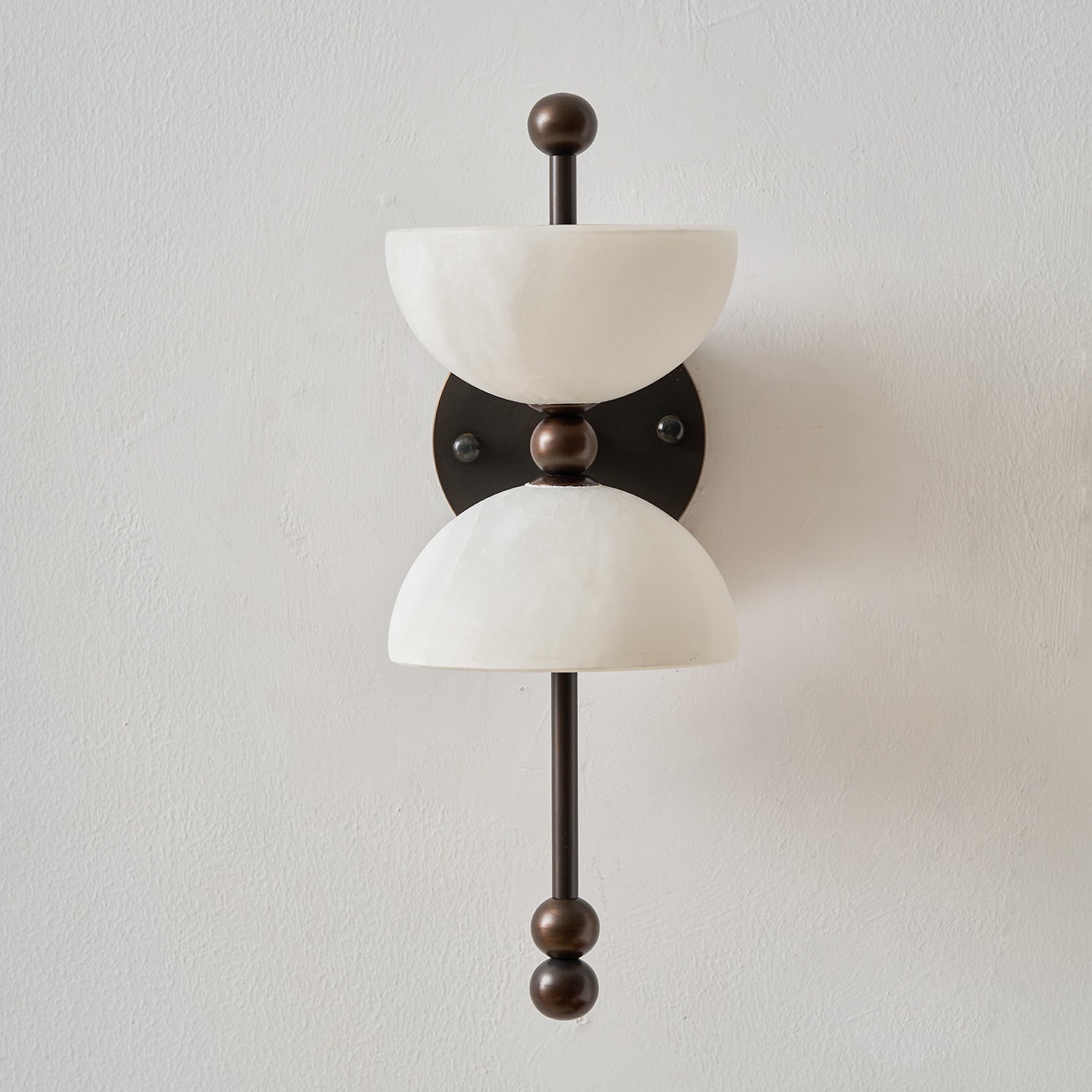 Detail of the polished brass spindle.