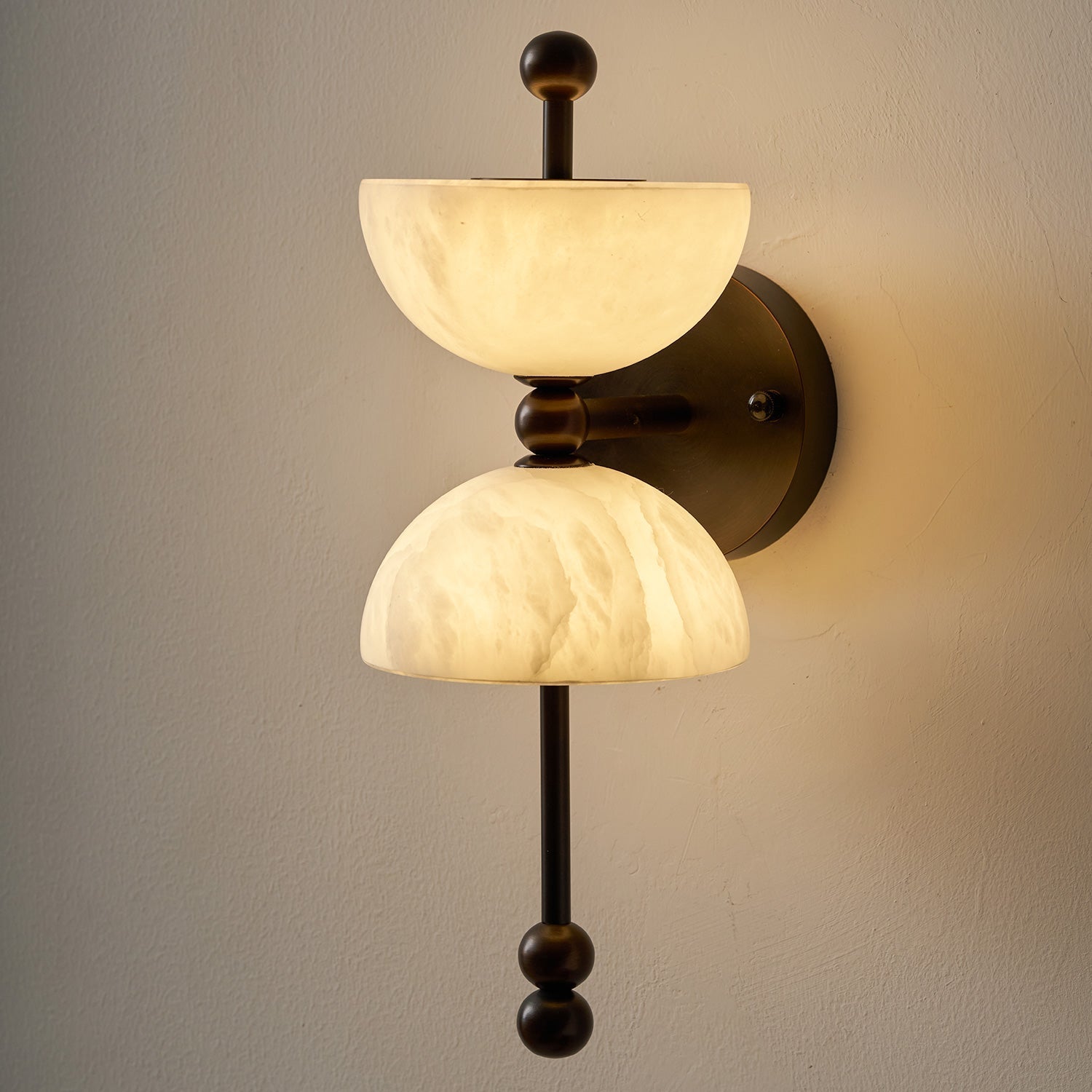 Full product view of the dark bronze Lyra Wall Lamp.