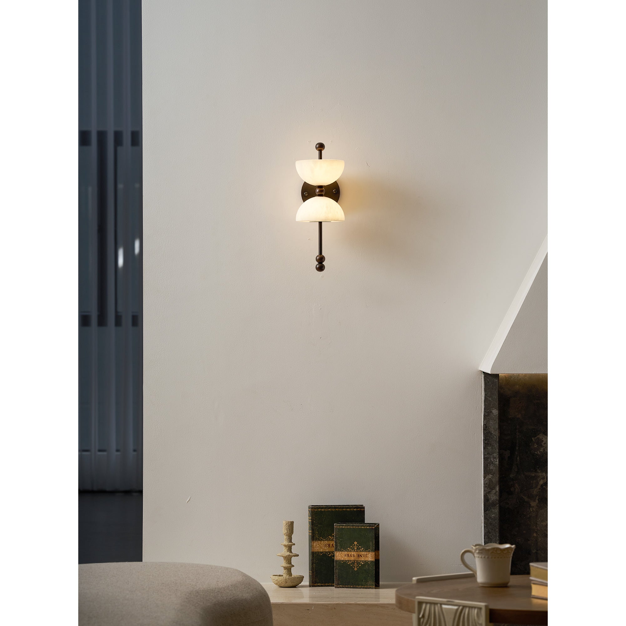 Top view of the Lyra Alabaster Wall Lamp.