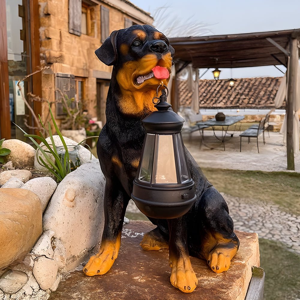 Resin Dog Landscape Decor Resin Outdoor Lights