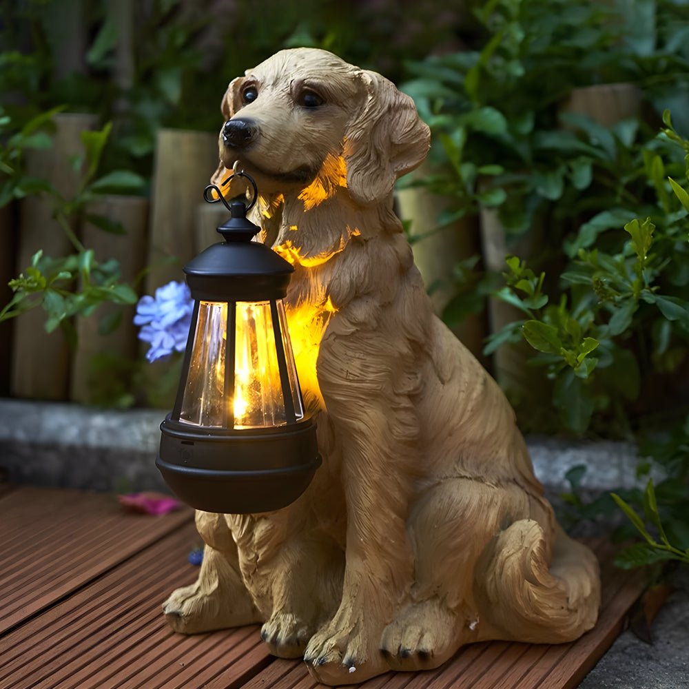 Resin Dog Landscape Decor Resin Outdoor Lights