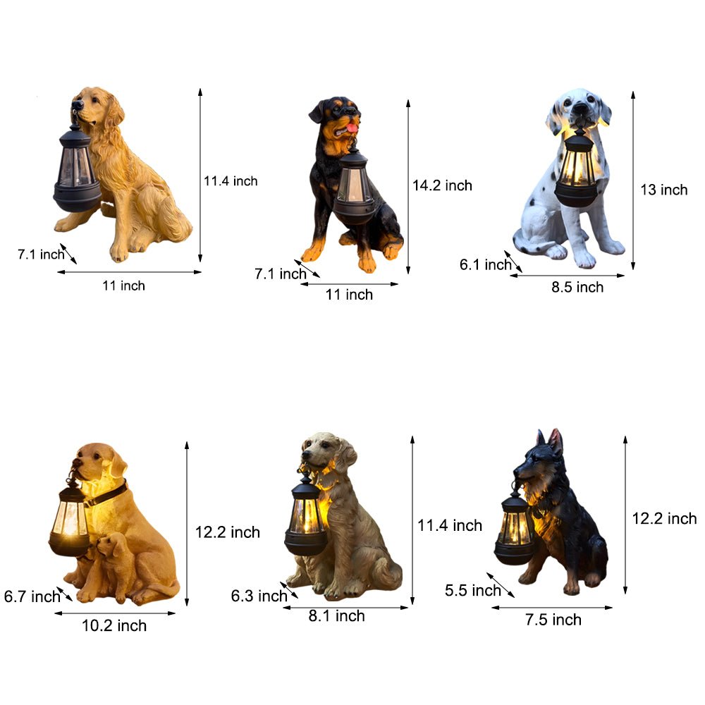 Resin Dog Landscape Decor Resin Outdoor Lights