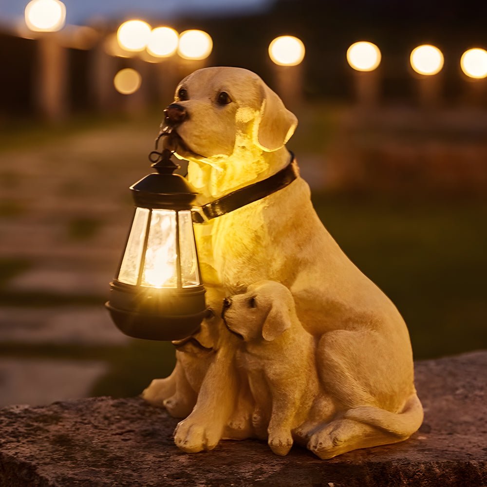 Resin Dog Landscape Decor Resin Outdoor Lights