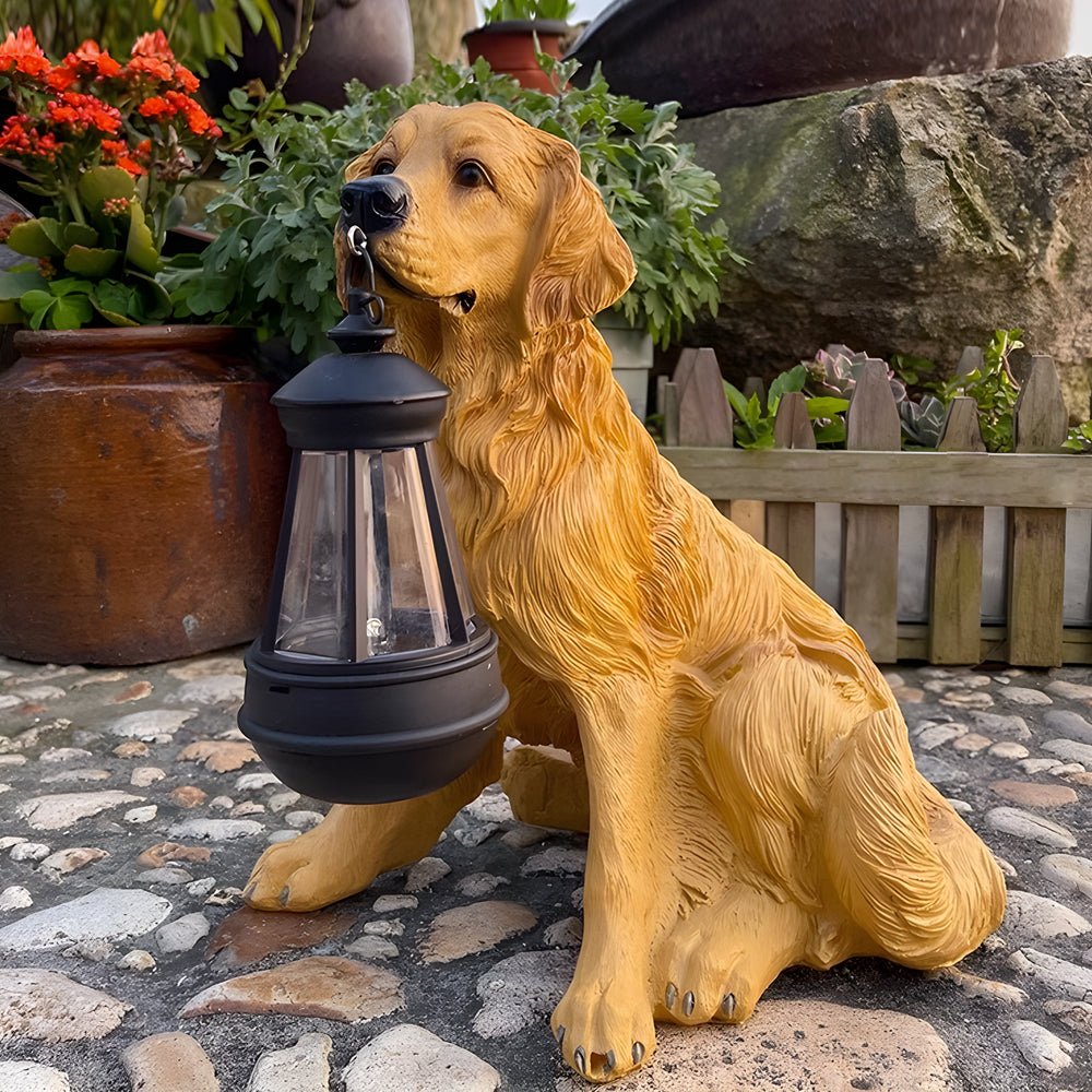 Resin Dog Landscape Decor Resin Outdoor Lights