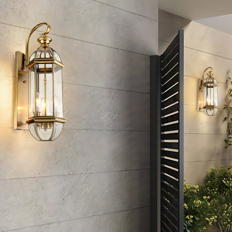 Eden Retro Creative European Copper Glass Outdoor Wall Lights