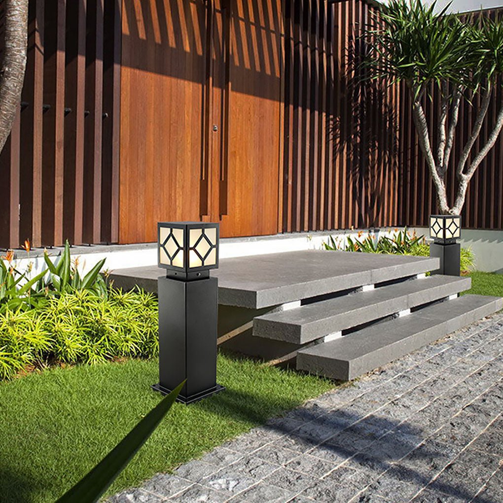 Whitney Elegant Bollard Retro European Glass Outdoor Light