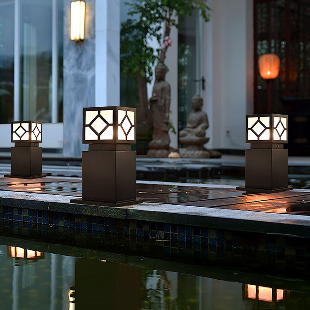 Whitney Elegant Bollard Retro European Glass Outdoor Light