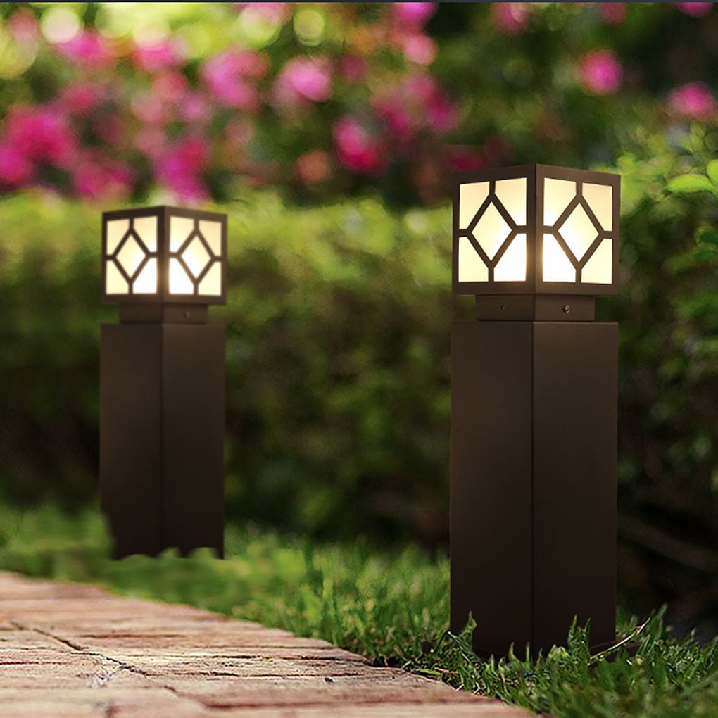 Whitney Elegant Bollard Retro European Glass Outdoor Light