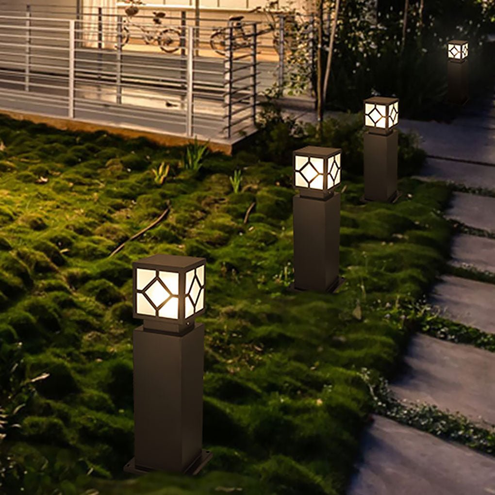 Whitney Elegant Bollard Retro European Glass Outdoor Light