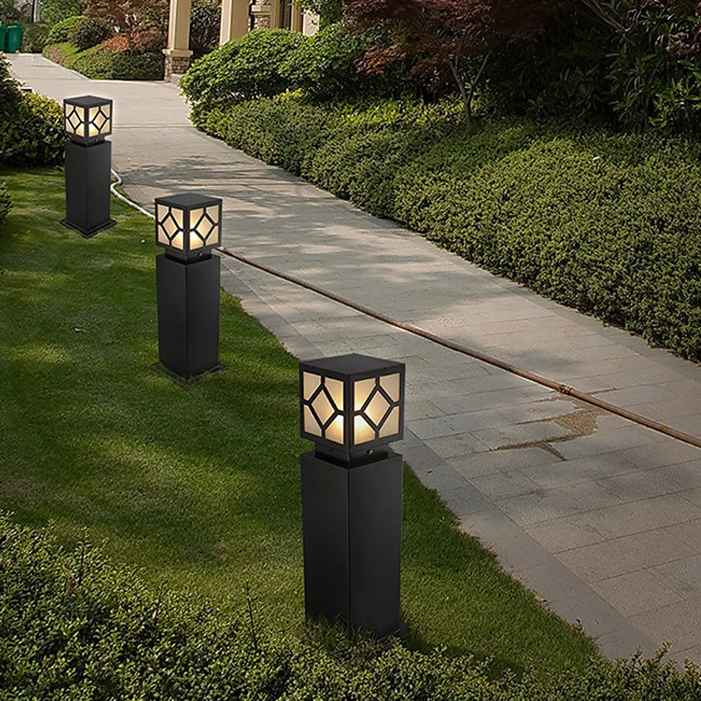 Whitney Elegant Bollard Retro European Glass Outdoor Light