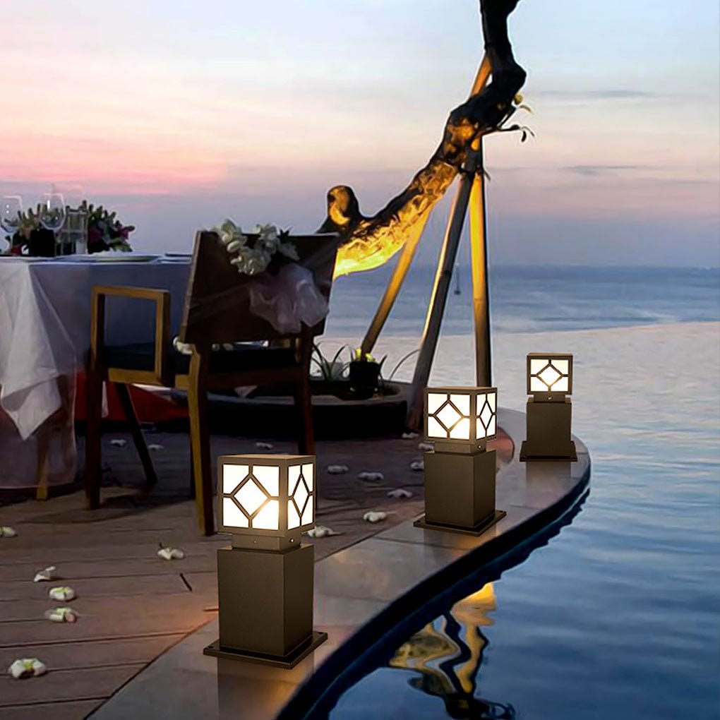 Whitney Elegant Bollard Retro European Glass Outdoor Light