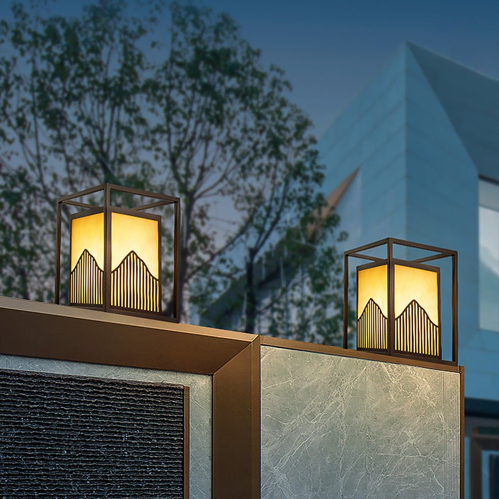 Samantha Elegant Classic Square Marble Outdoor Light