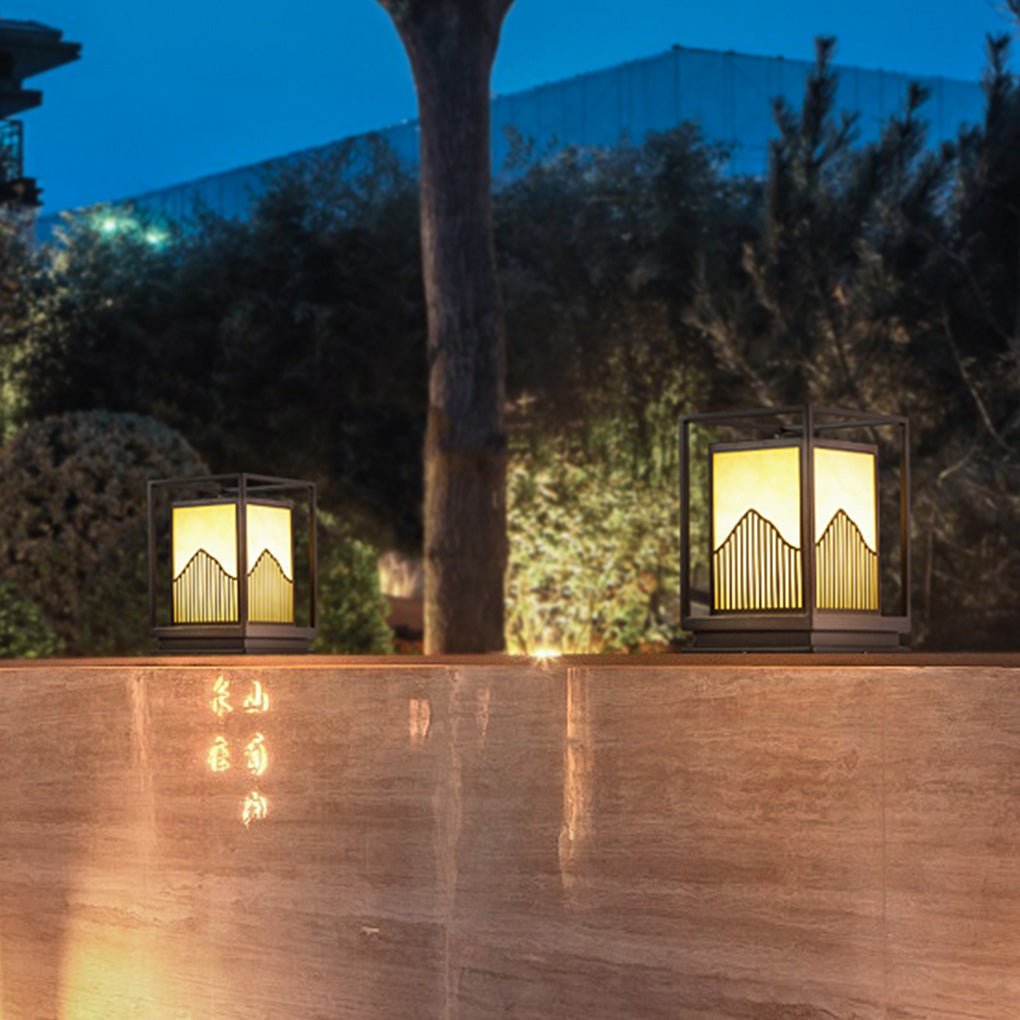Samantha Elegant Classic Square Marble Outdoor Light