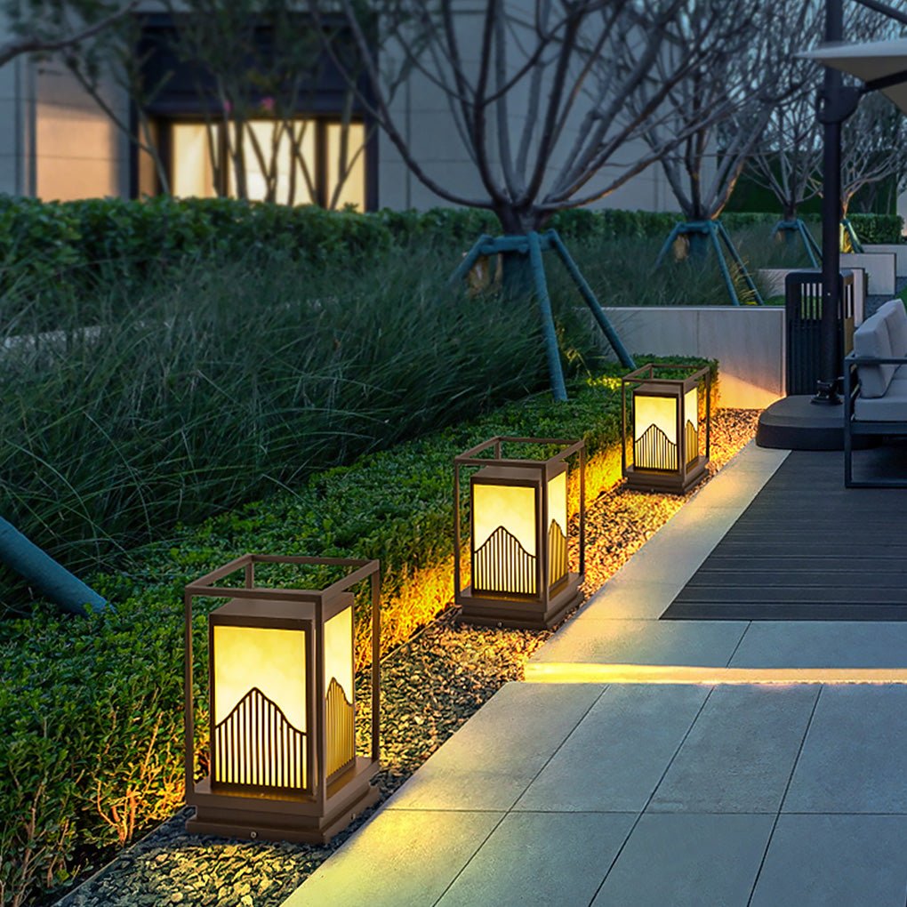 Samantha Elegant Classic Square Marble Outdoor Light