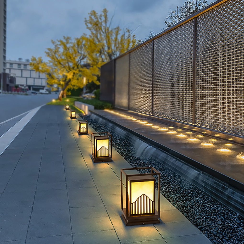 Samantha Elegant Classic Square Marble Outdoor Light