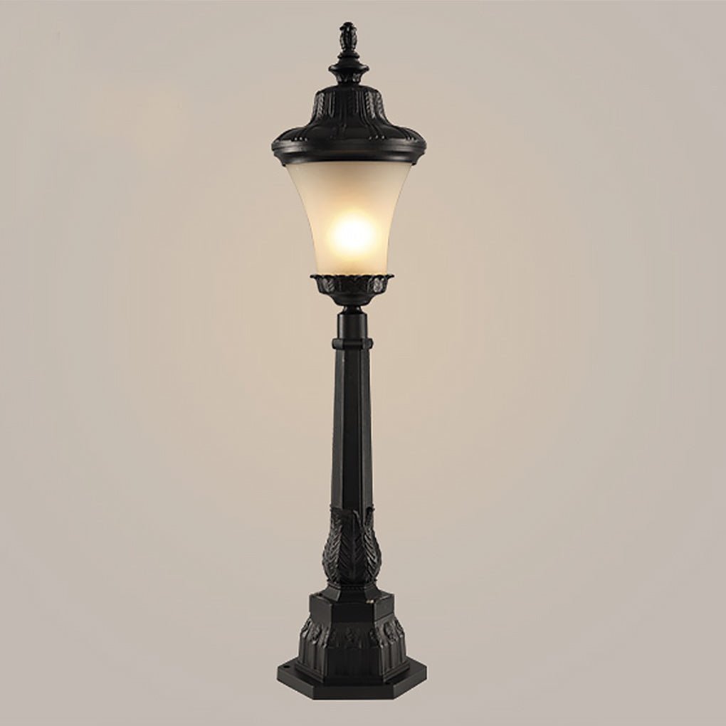 Uniny Vintage Elegant Retro Glass Outdoor Post Light