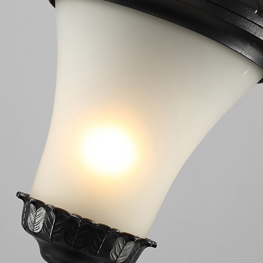 Uniny Vintage Elegant Retro Glass Outdoor Post Light