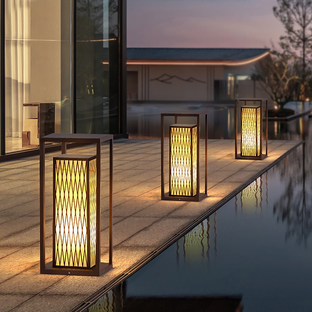 Dale Classic Asian Courtyard Marble LED Outdoor Light
