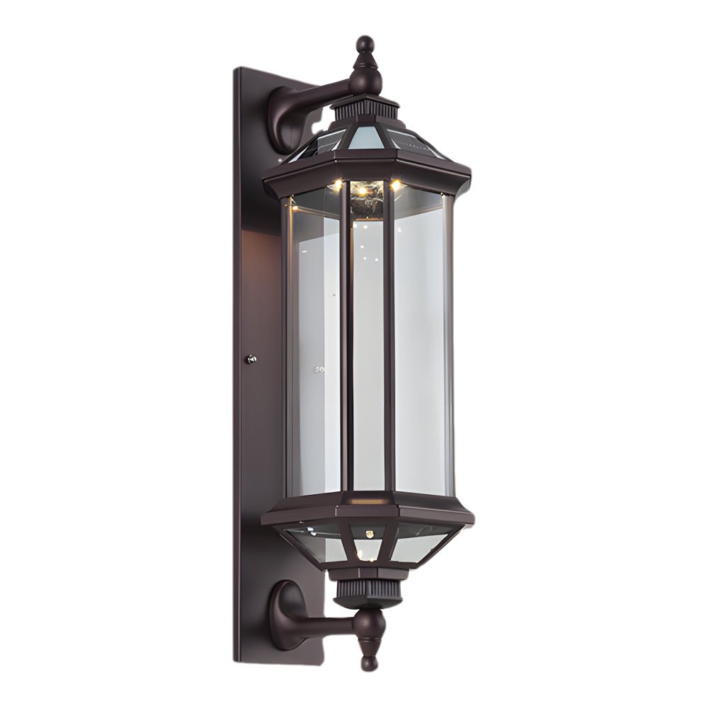 Peacemy Retro Ribbed Solar Glass Outdoor Wall Light