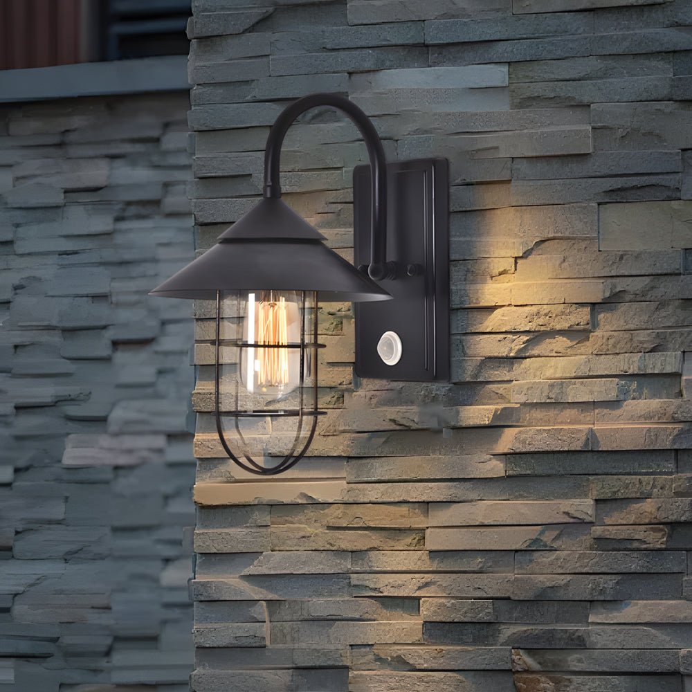 Rebello Retro Round Sensor Glass Outdoor Wall Lights