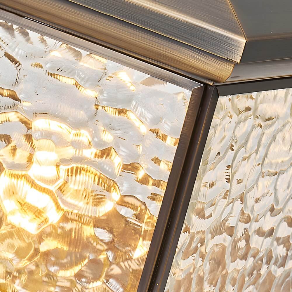 Dna Retro Square Antique Glass Outdoor Mount Post Light