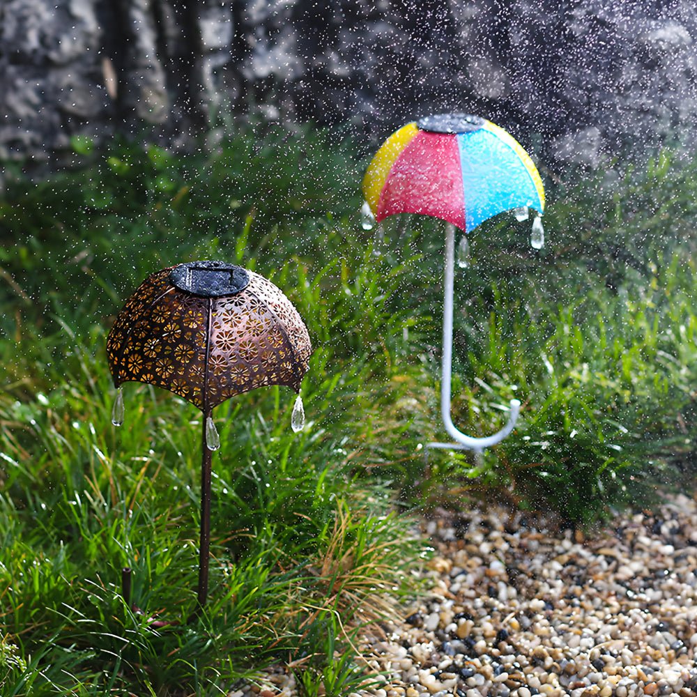 Besa Retro Umbrella Colorful Outdoor Pathway Lighting