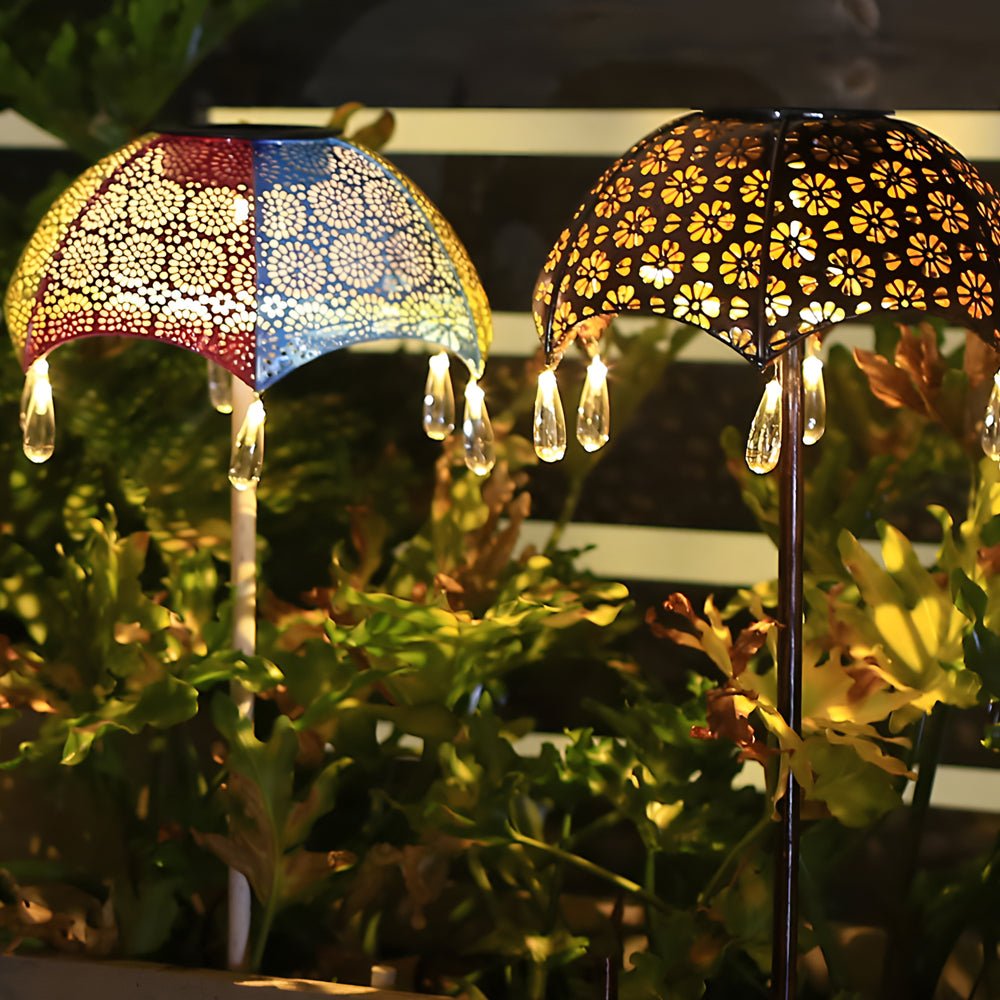 Besa Retro Umbrella Colorful Outdoor Pathway Lighting