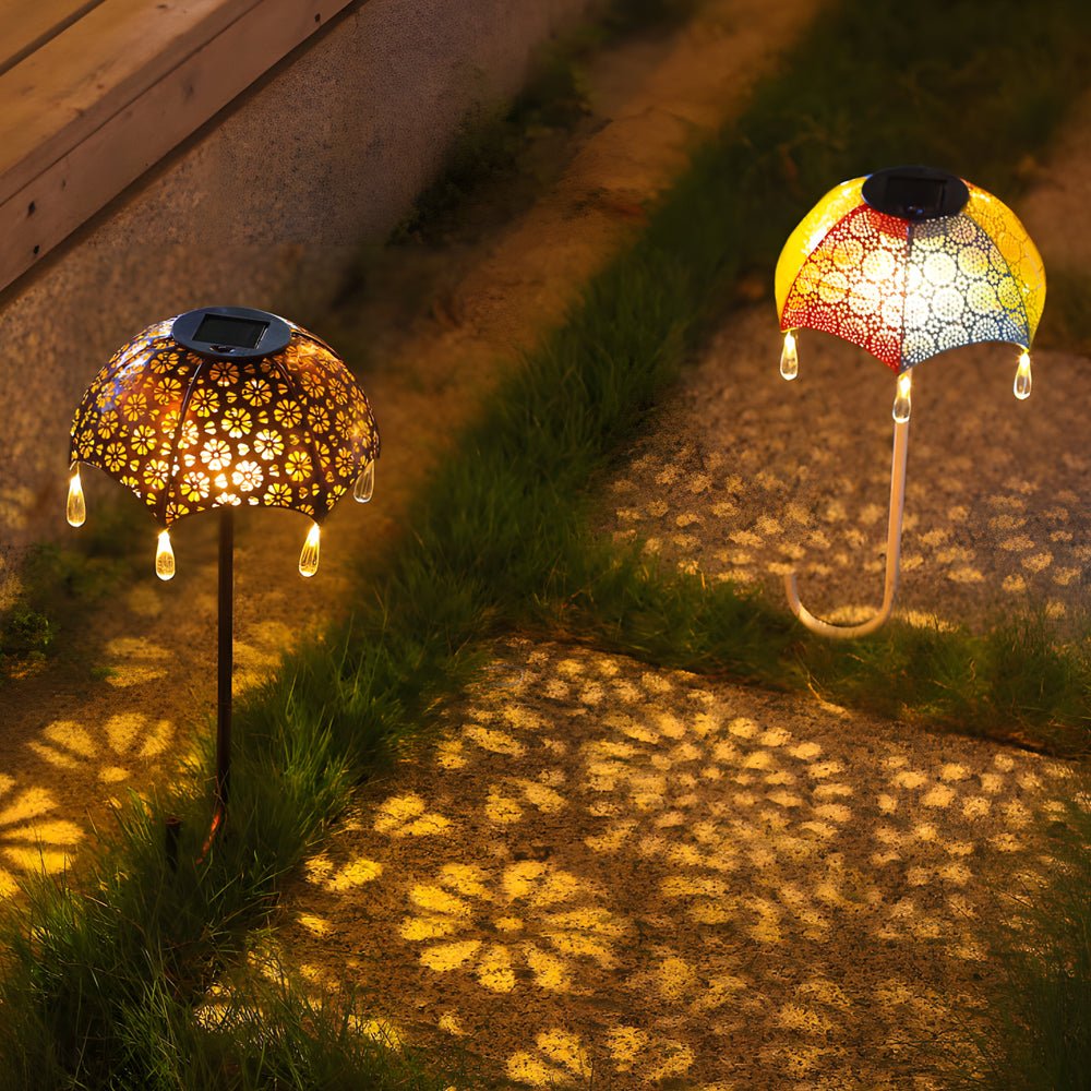 Besa Retro Umbrella Colorful Outdoor Pathway Lighting