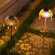 Besa Retro Umbrella Colorful Outdoor Pathway Lighting