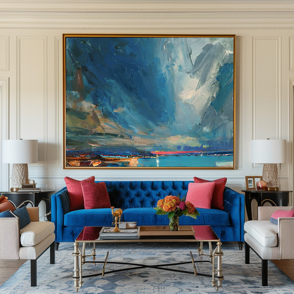 Abstract Coastal Painting ABSH48 - Neutralighting