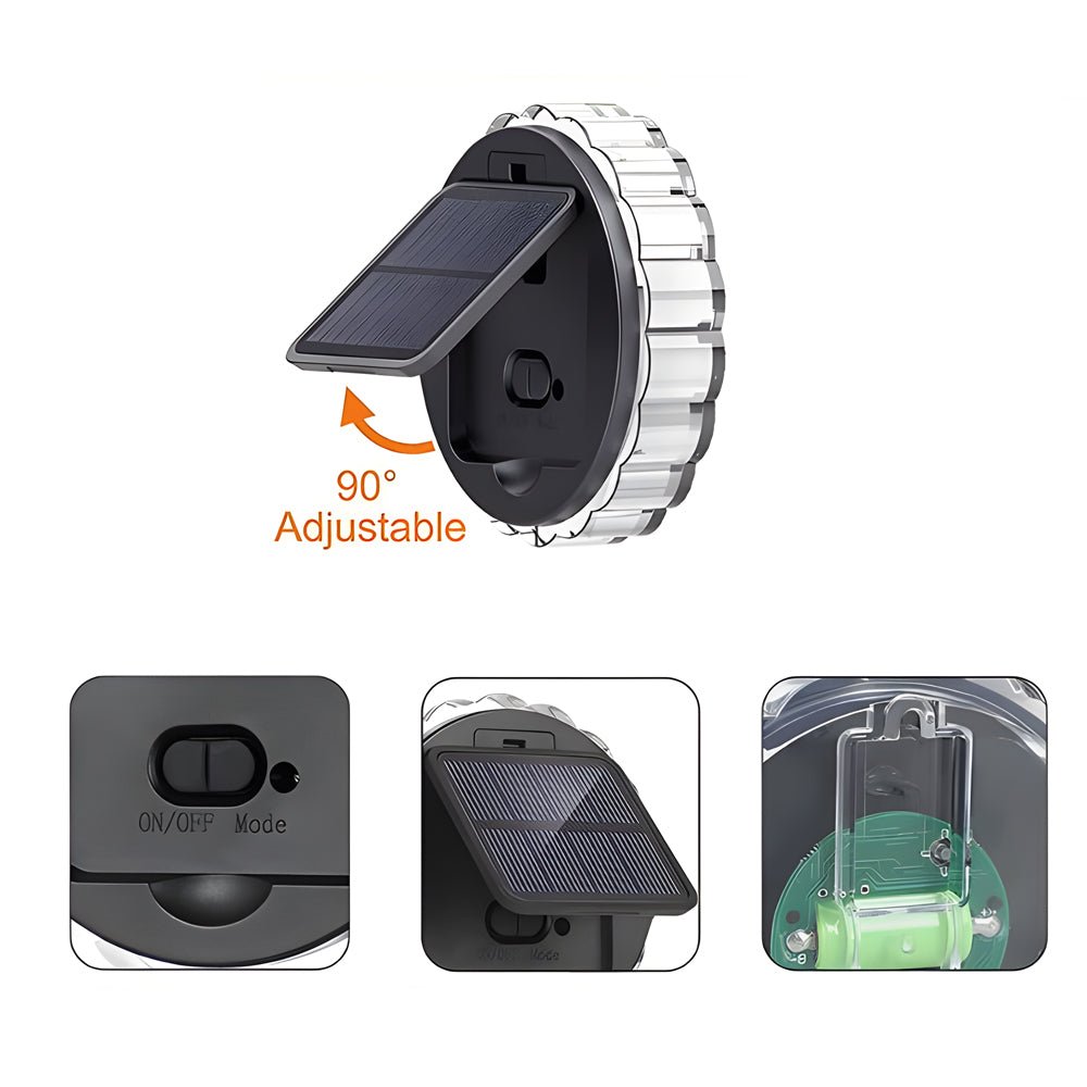 Rex Round LED Art Solar Plastic Outdoor Wall Sconce