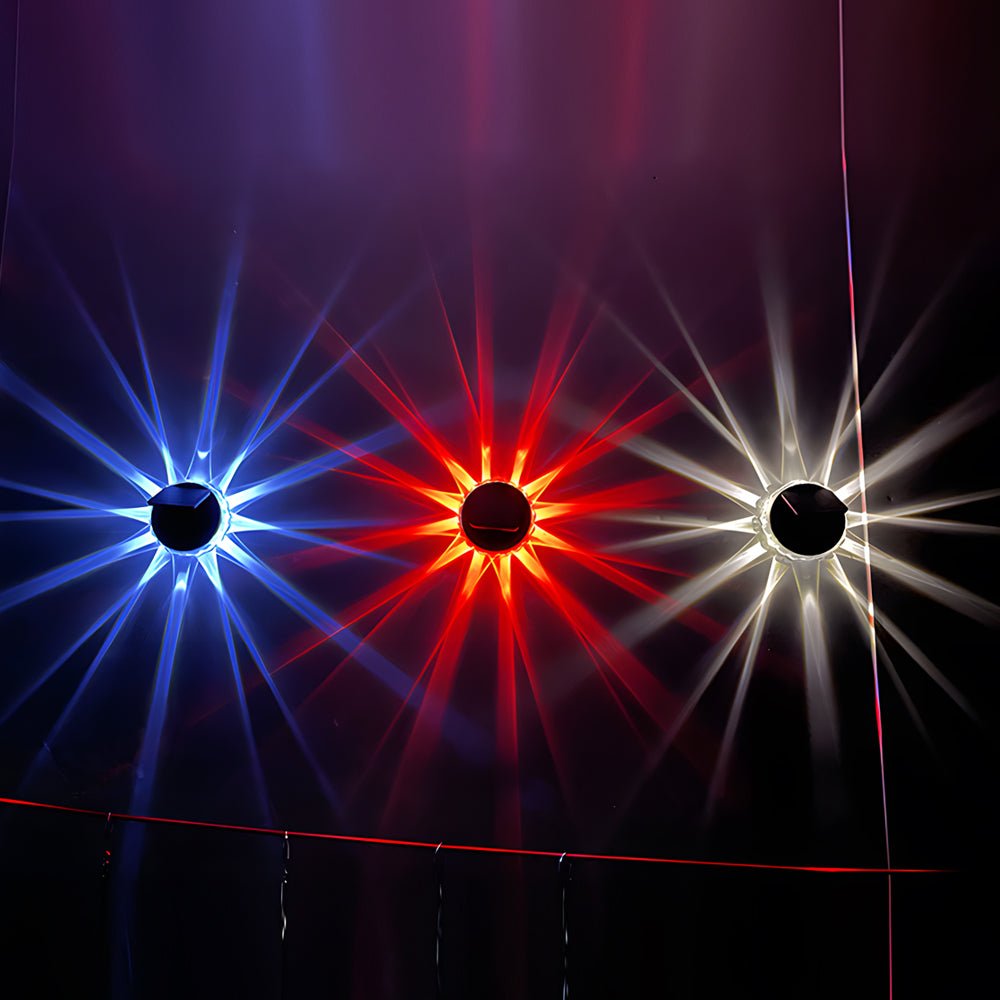 Rex Round LED Art Solar Plastic Outdoor Wall Sconce