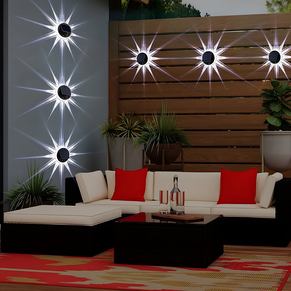 Rex Round LED Art Solar Plastic Outdoor Wall Sconce