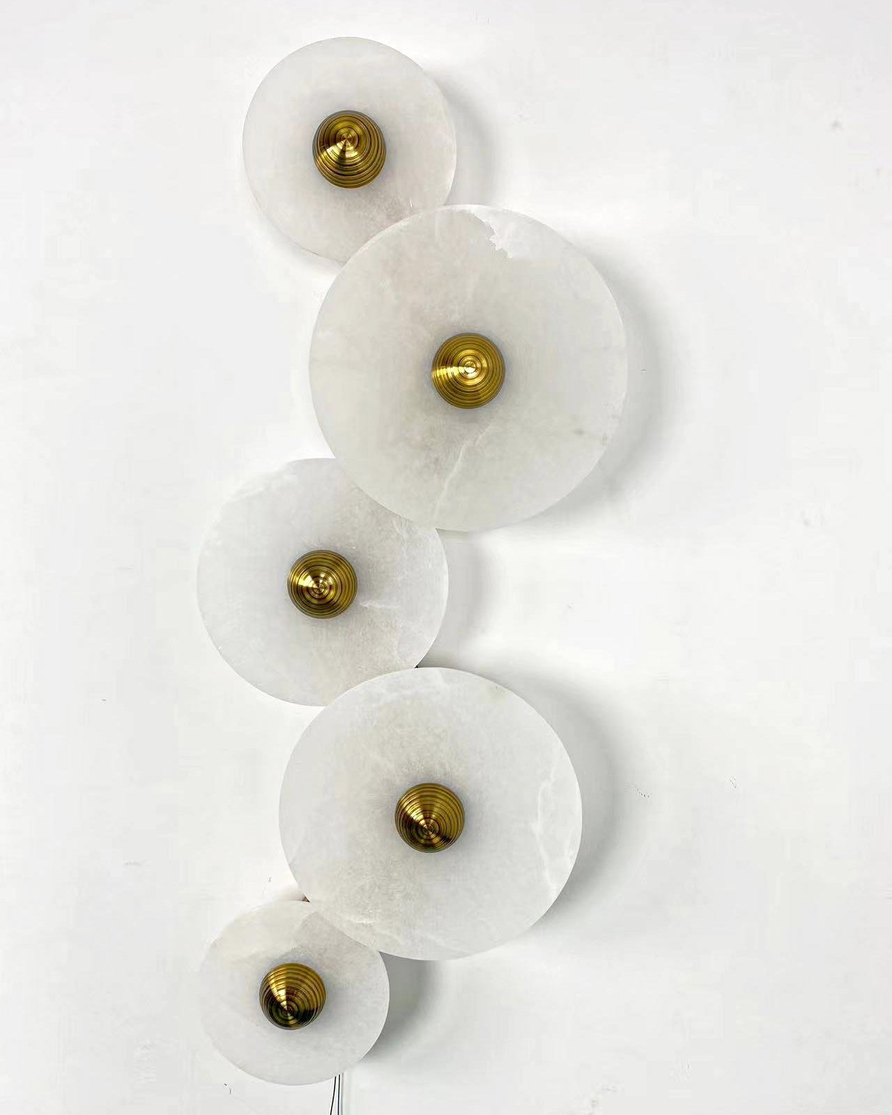 Round Wall Lamp Alabaster Cluster Trio