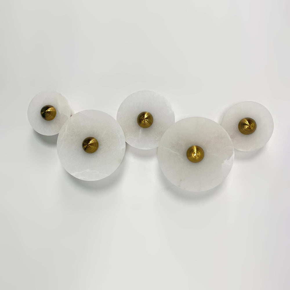 Round Wall Lamp Alabaster Cluster Trio