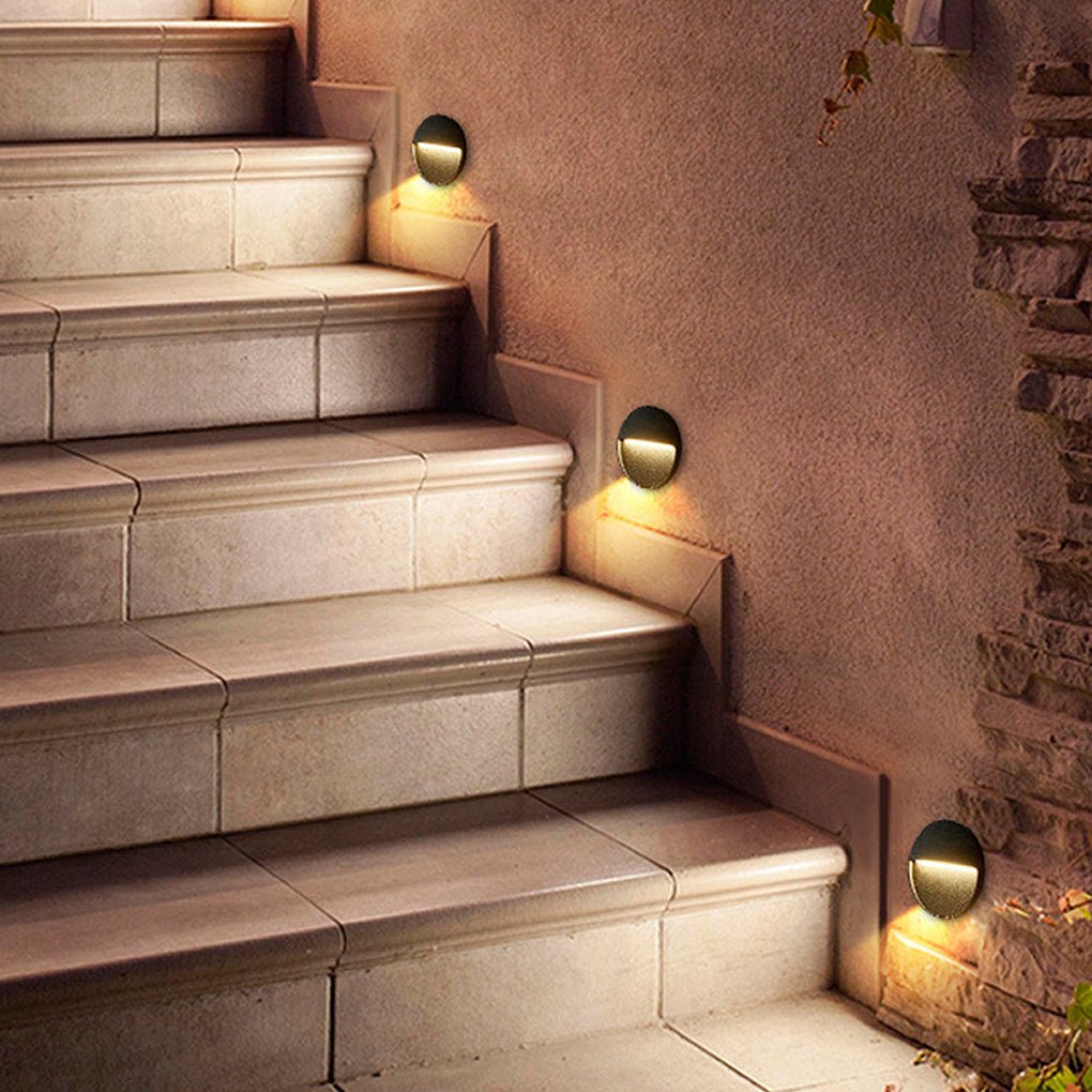 Winied Round Creative Outdoor Wall Step Sconces
