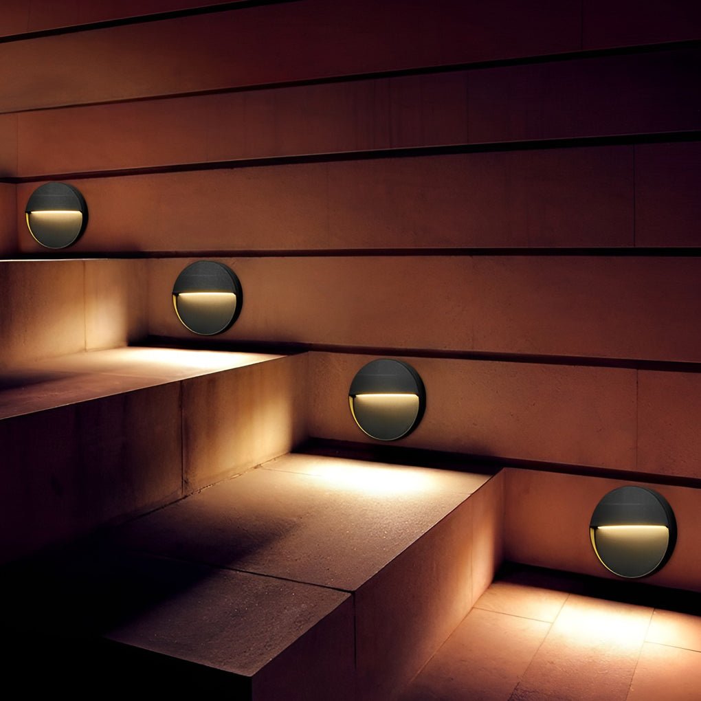 Winied Round Creative Outdoor Wall Step Sconces