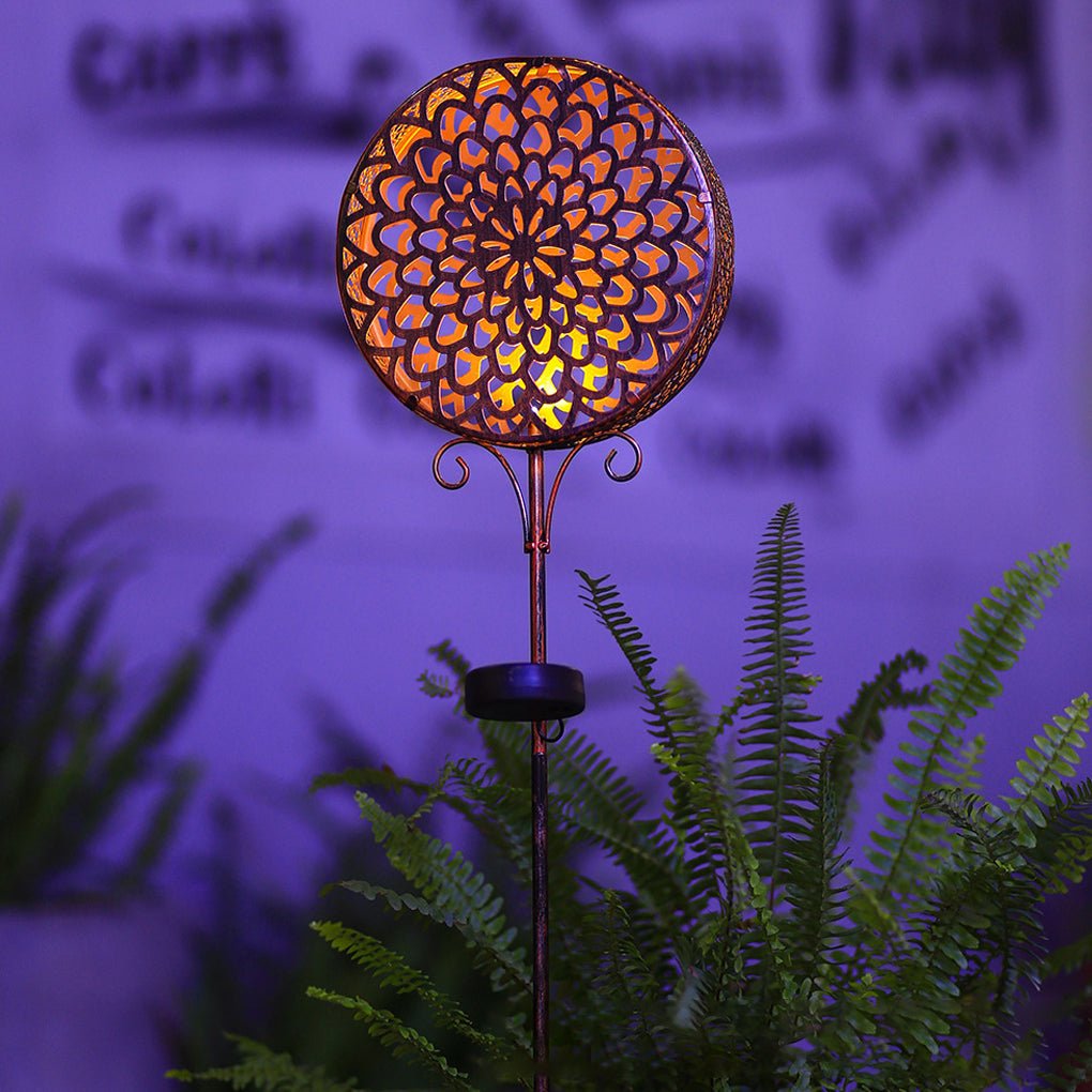 Jaon Round Hollow Solar Flower Outdoor Lights